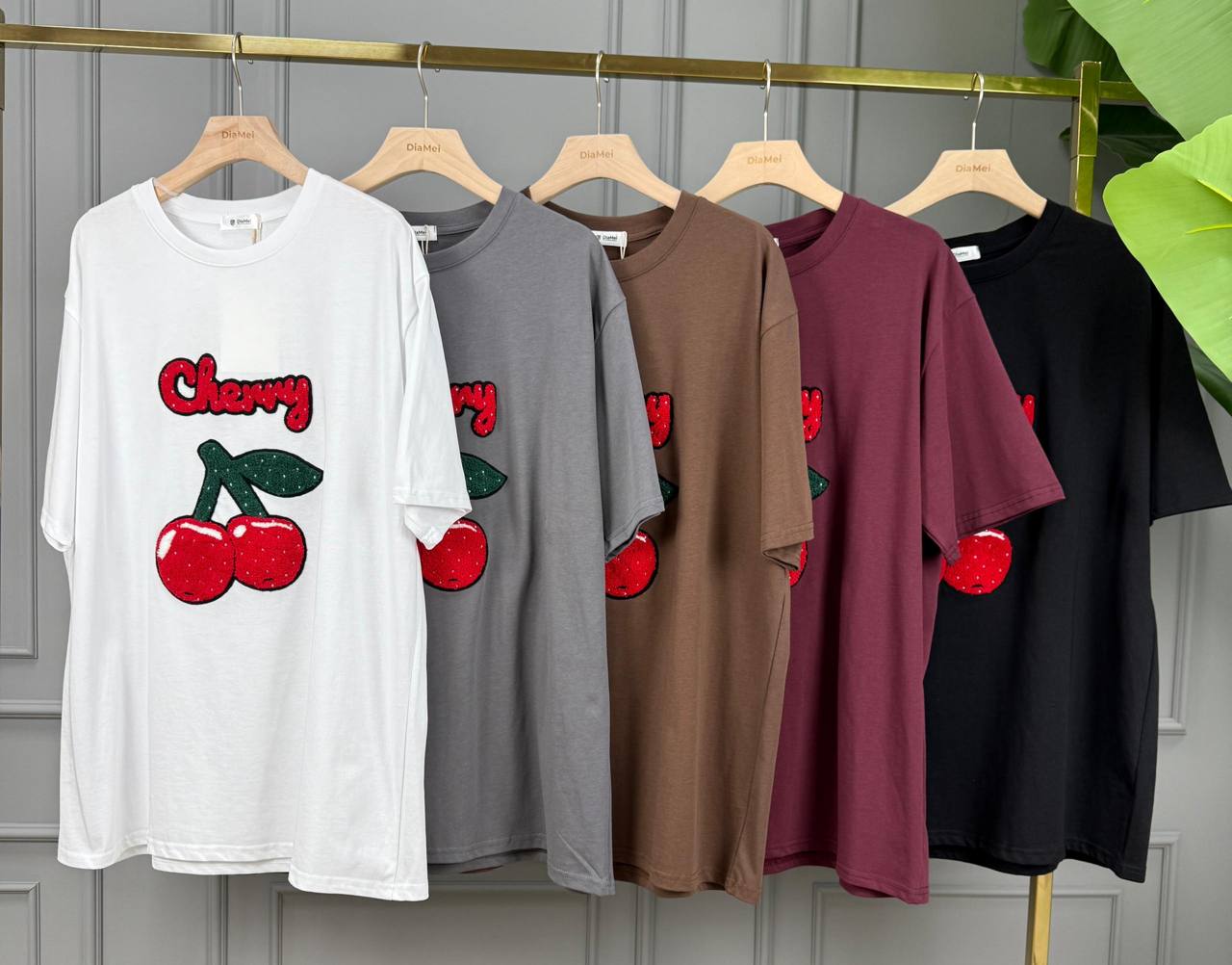 🌟 Фабричные футболки с вышивкой вишни 🍒 